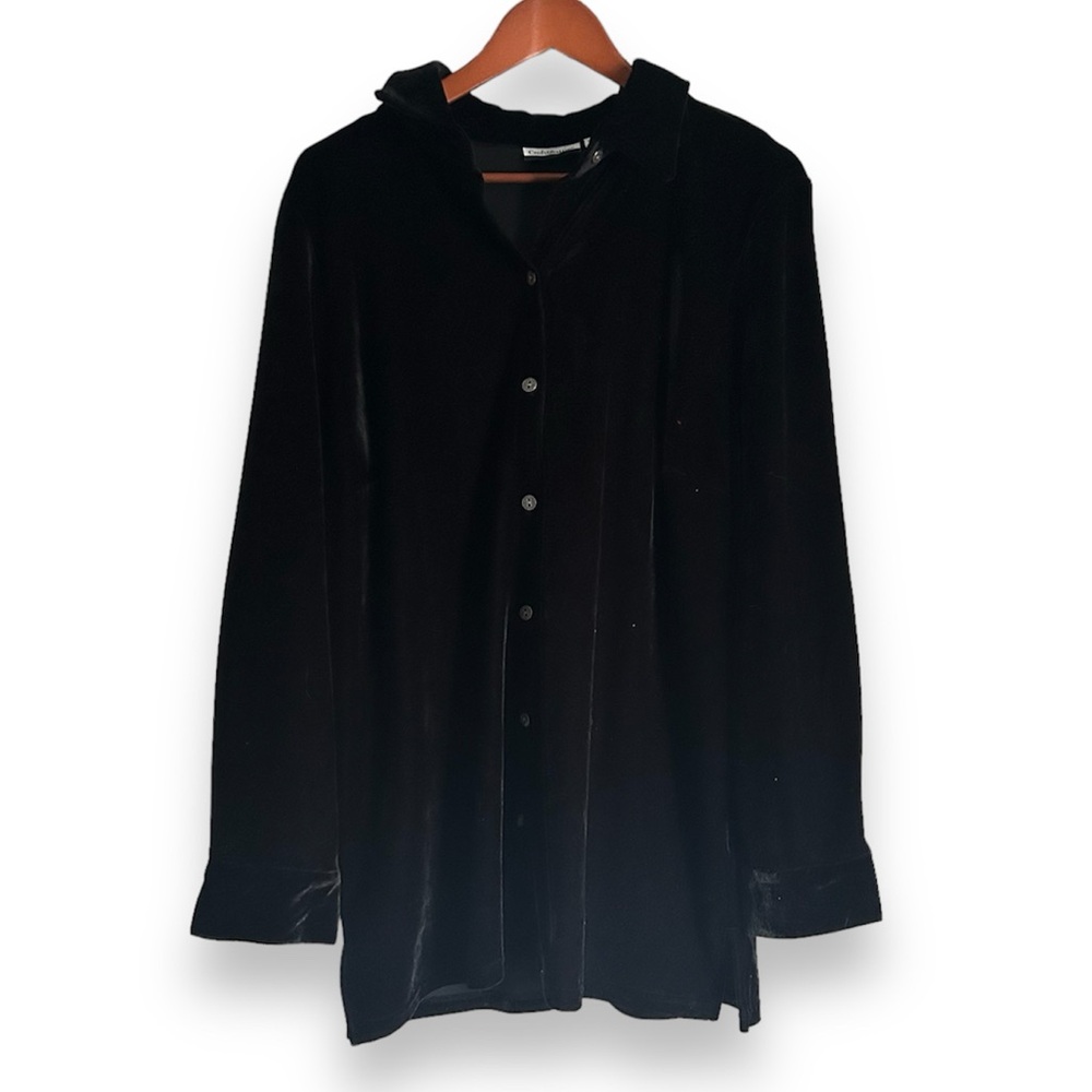 [Croft & Barrow] Velvet Black Button Shirt